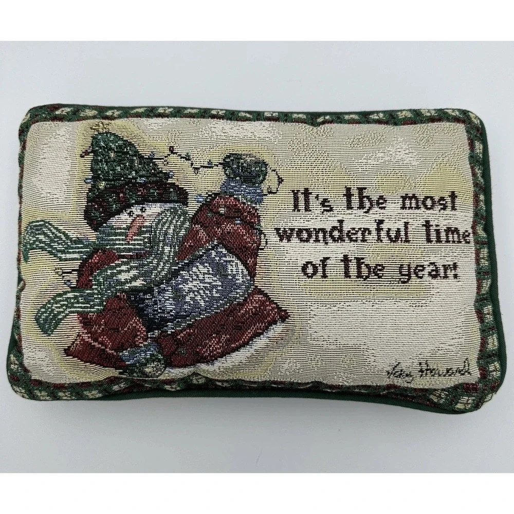 Vicky Howard‎ Christmas Snowman Theme Tapestry Throw Decorative Pillow 12